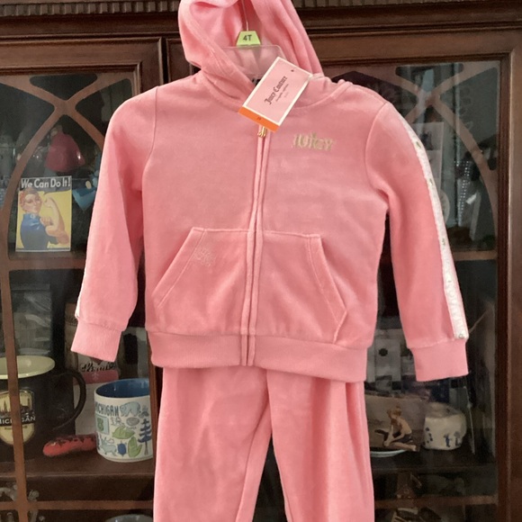 Juicy Couture Pink Velour Hoodie Set - Picture 1 of 6